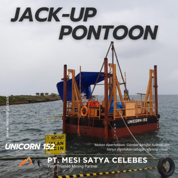 Jack Up Pontoon UNICORN 152 digunakan untuk pengeboran geoteknik lepas pantai dan pekerjaan maritim