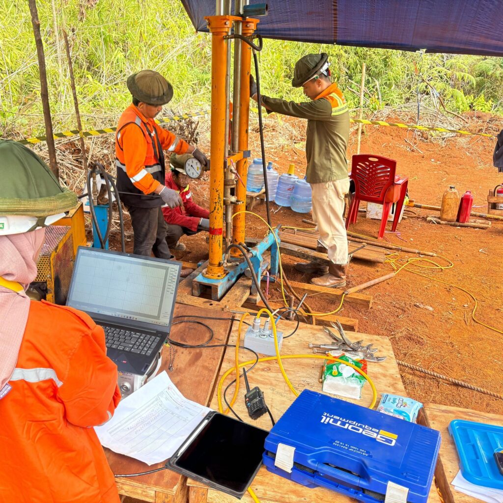 Ilustrasi CPTu Cone Penetration Test Piezocone untuk investigasi geoteknik dan drilling di Sulawesi