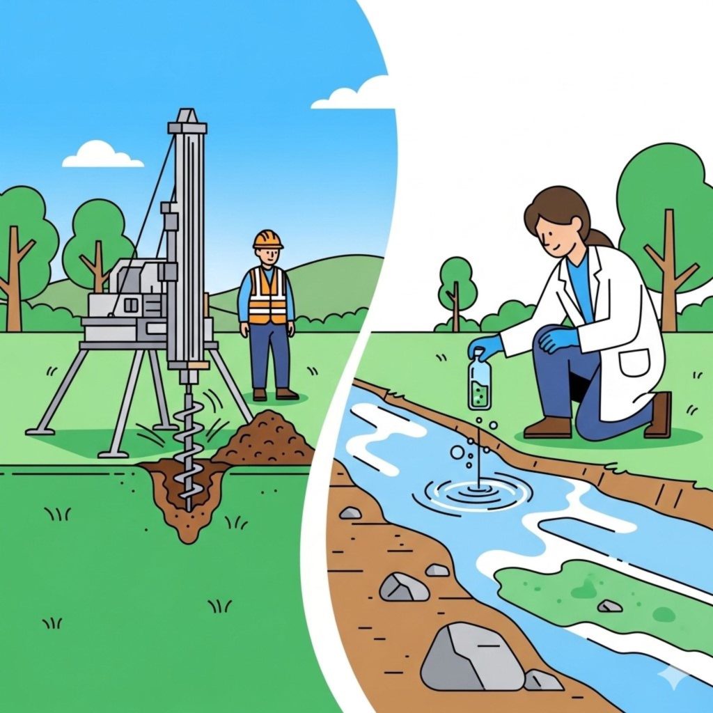 dampak lingkungan soil investigation drilling pengeboran geoteknik di Sulawesi dan Jakarta