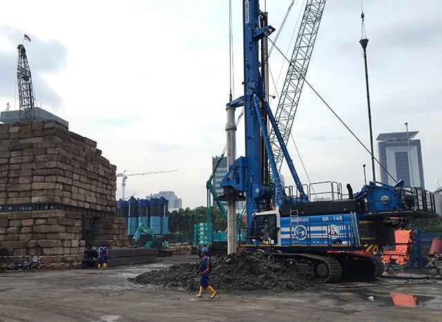 Kegiatan Soil Investigation Jakarta menggunakan mesin bor geoteknik untuk penyelidikan tanah sebelum konstruksi