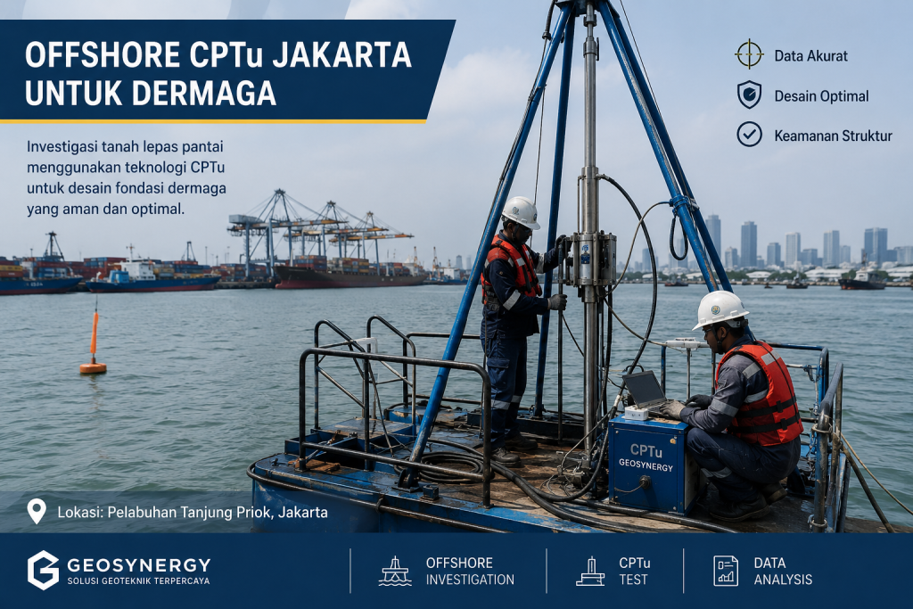 Offshore CPTu Jakarta untuk Dermaga pada investigasi tanah bawah laut
