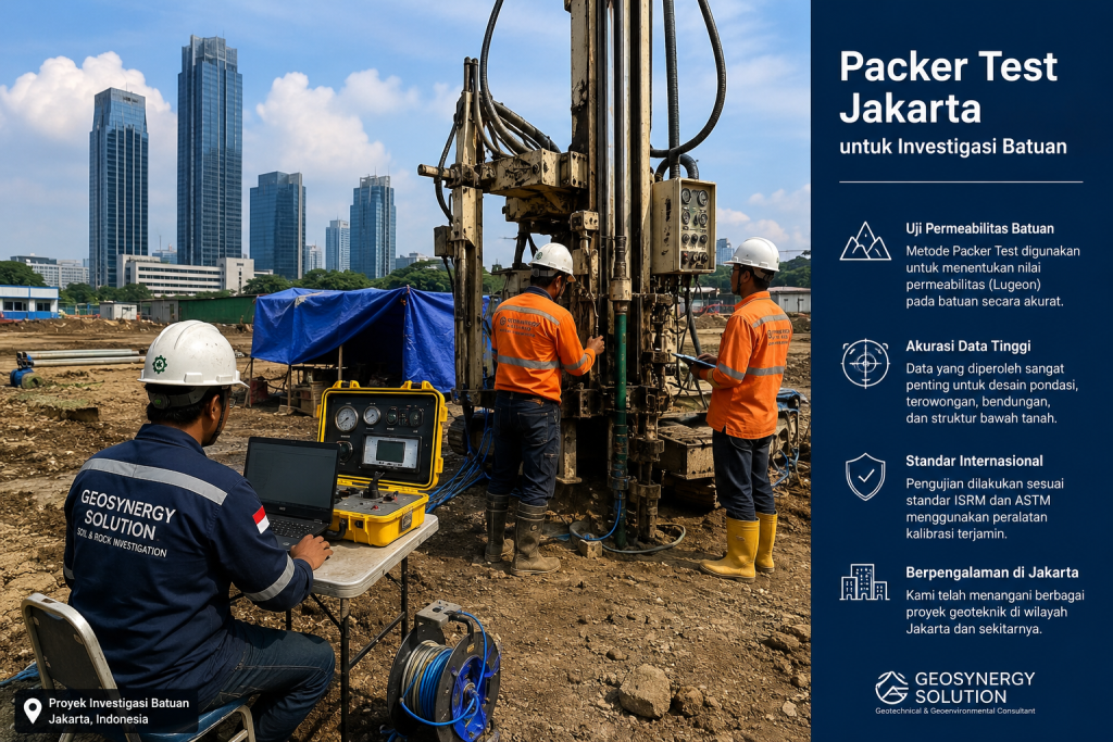 Packer Test Jakarta untuk investigasi batuan menggunakan drilling rig