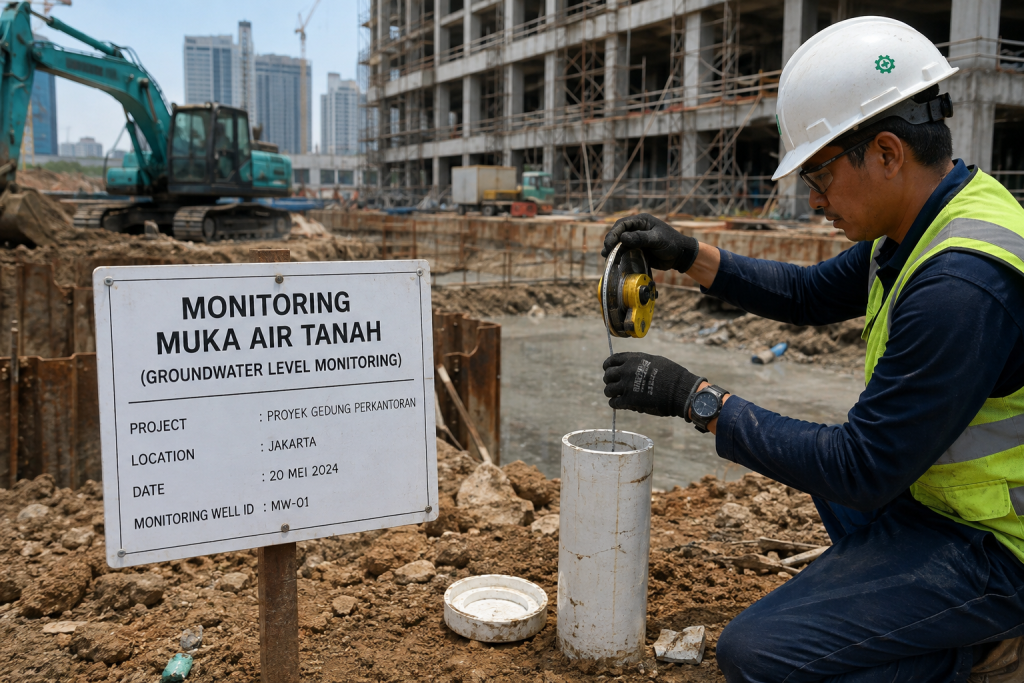 Monitoring muka air tanah pada proyek gedung di Jakarta